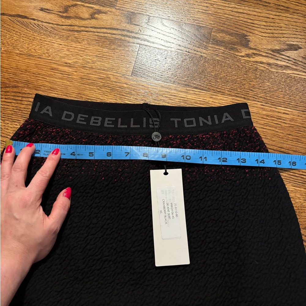 NEW Tonia Debellis | Ski Knit‎ Skirt Cranberry Black Women’s Sz XS - Picture 7 of 9